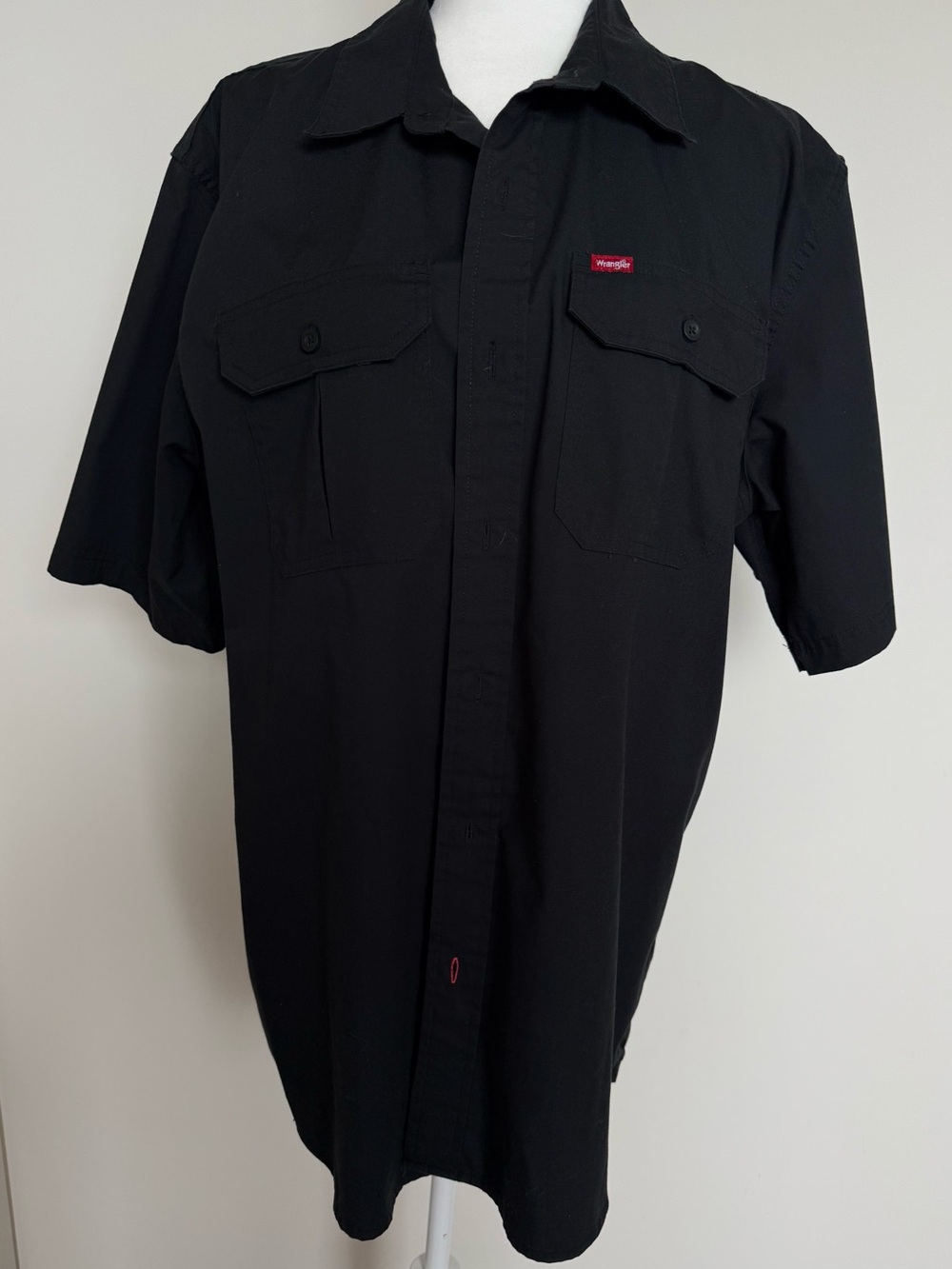 Wrangler Black Short-Sleeve Work Shirt Jacket